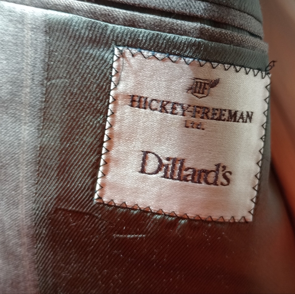 HICKEY FREEMAN Men's Chalk Gray 2Btn/2Vent Suit Size 40R W36 (10) - Picture 7 of 11